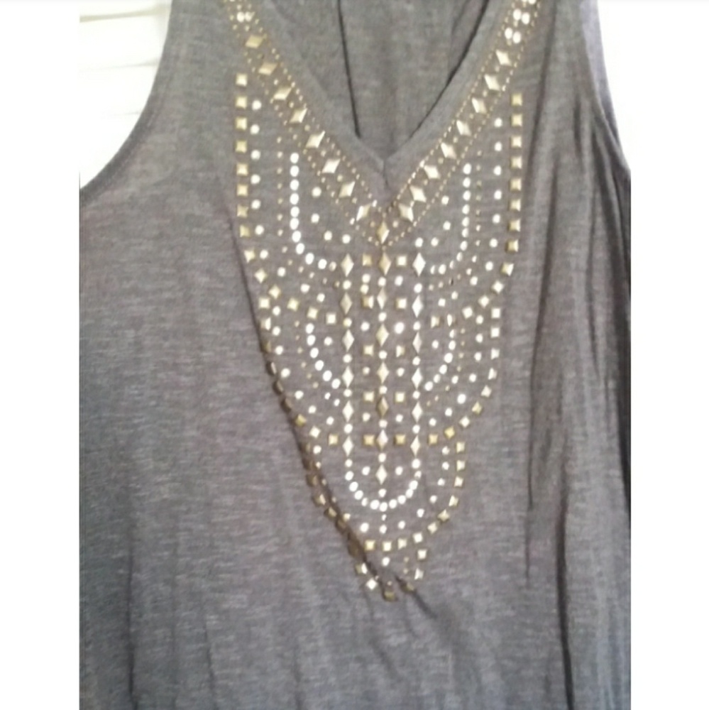 Dark green studded top